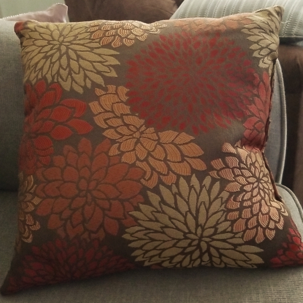 Earthtones Metallic Upholstered Accent Throw Pillow